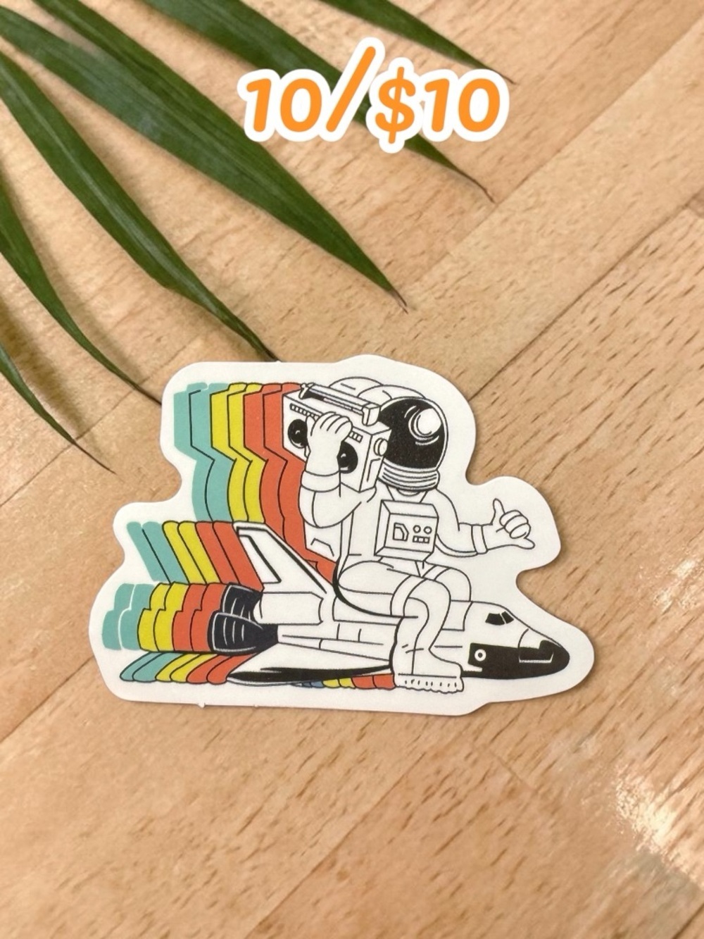 Retro Astronaut Shuttle Sticker – Vintage Space Explorer Vinyl Decal | 80s Space